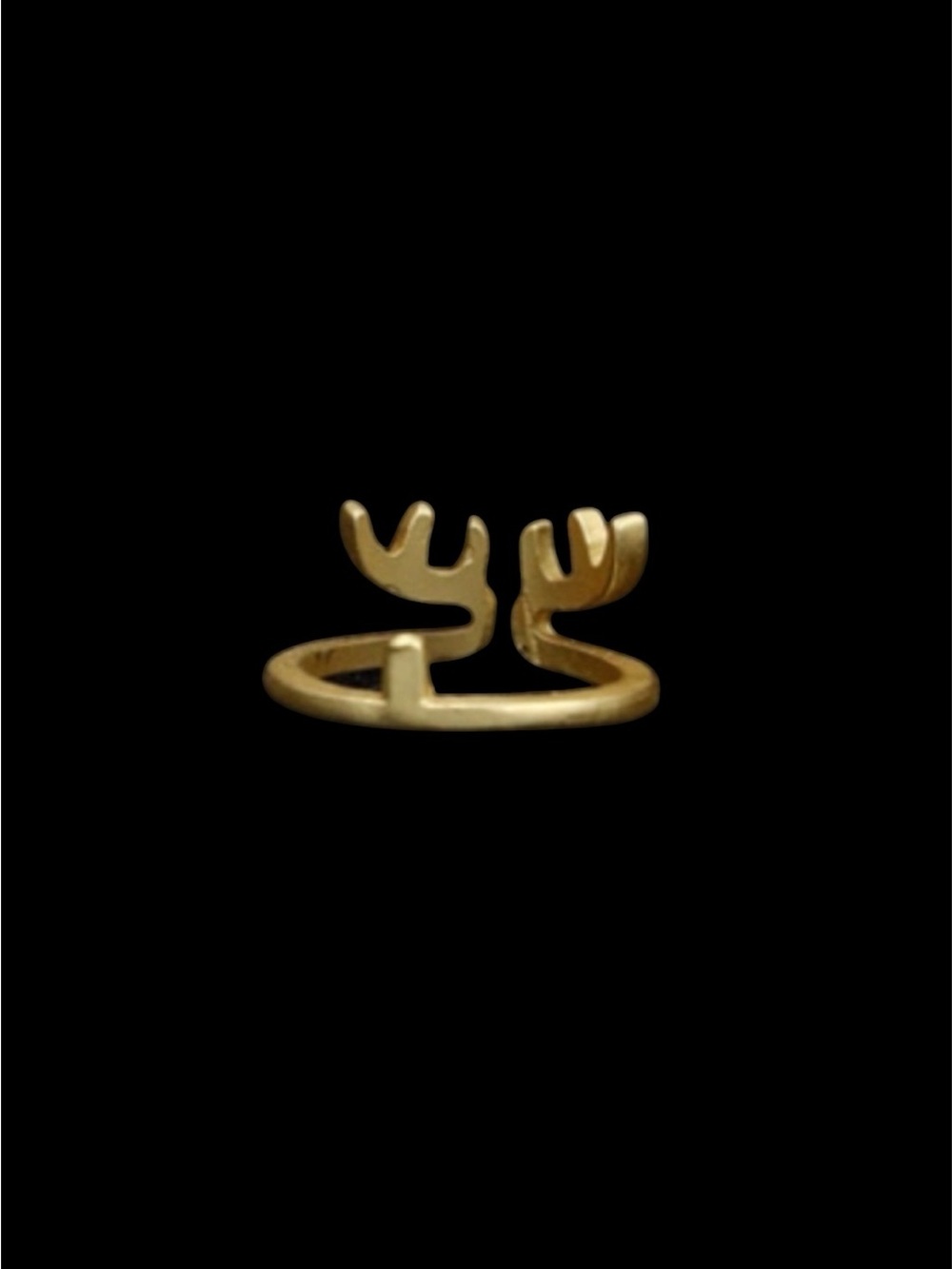 BOUTIQUE Gold or Silver Deer Antlers Ring Band - Picture 4 of 13